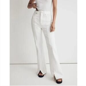 NEW Madewell Baggy Flare Jeans in Tile White